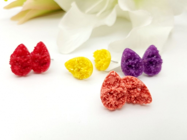 Krater Tropfen Ohrstecker